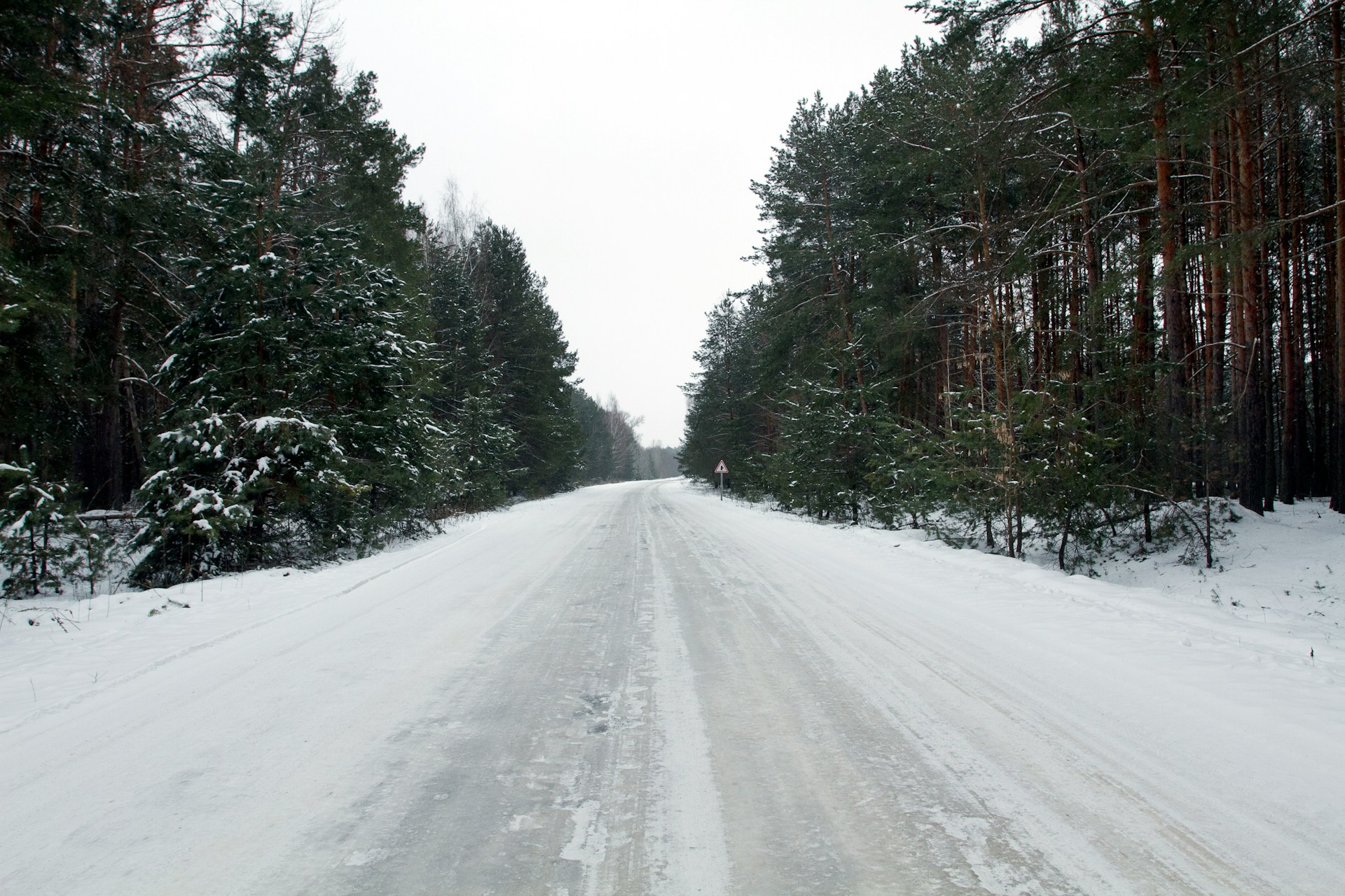 A road covered in ice