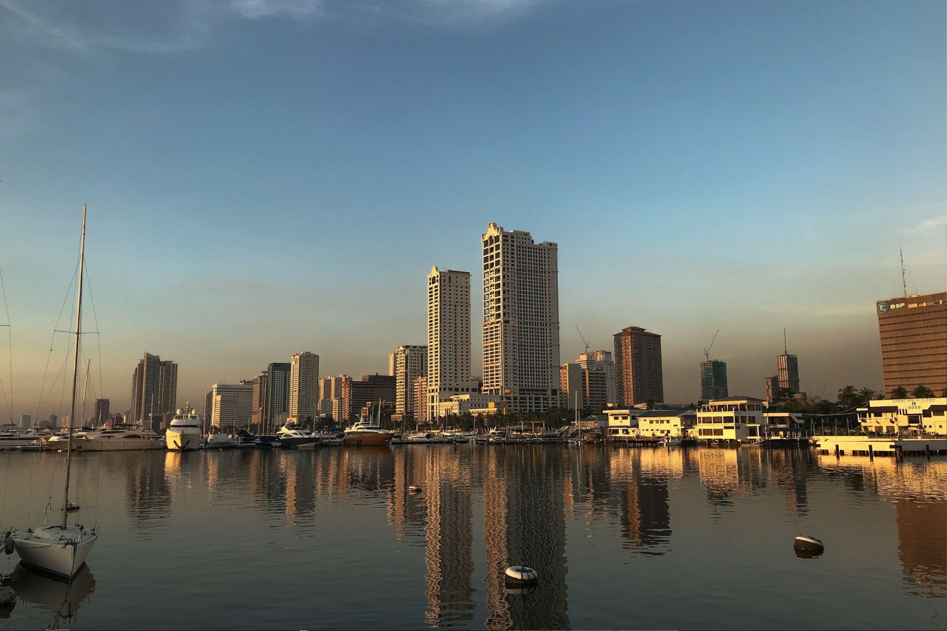 Manila skyline from a harbour view