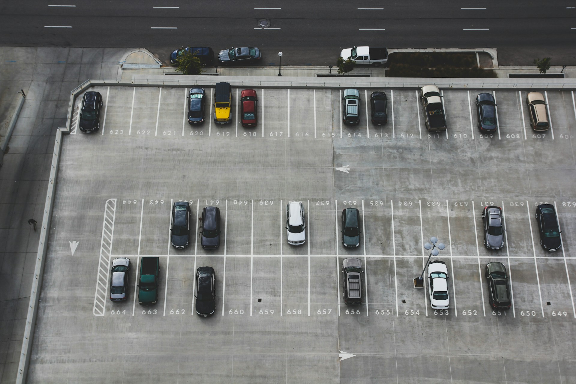 A half-full car park