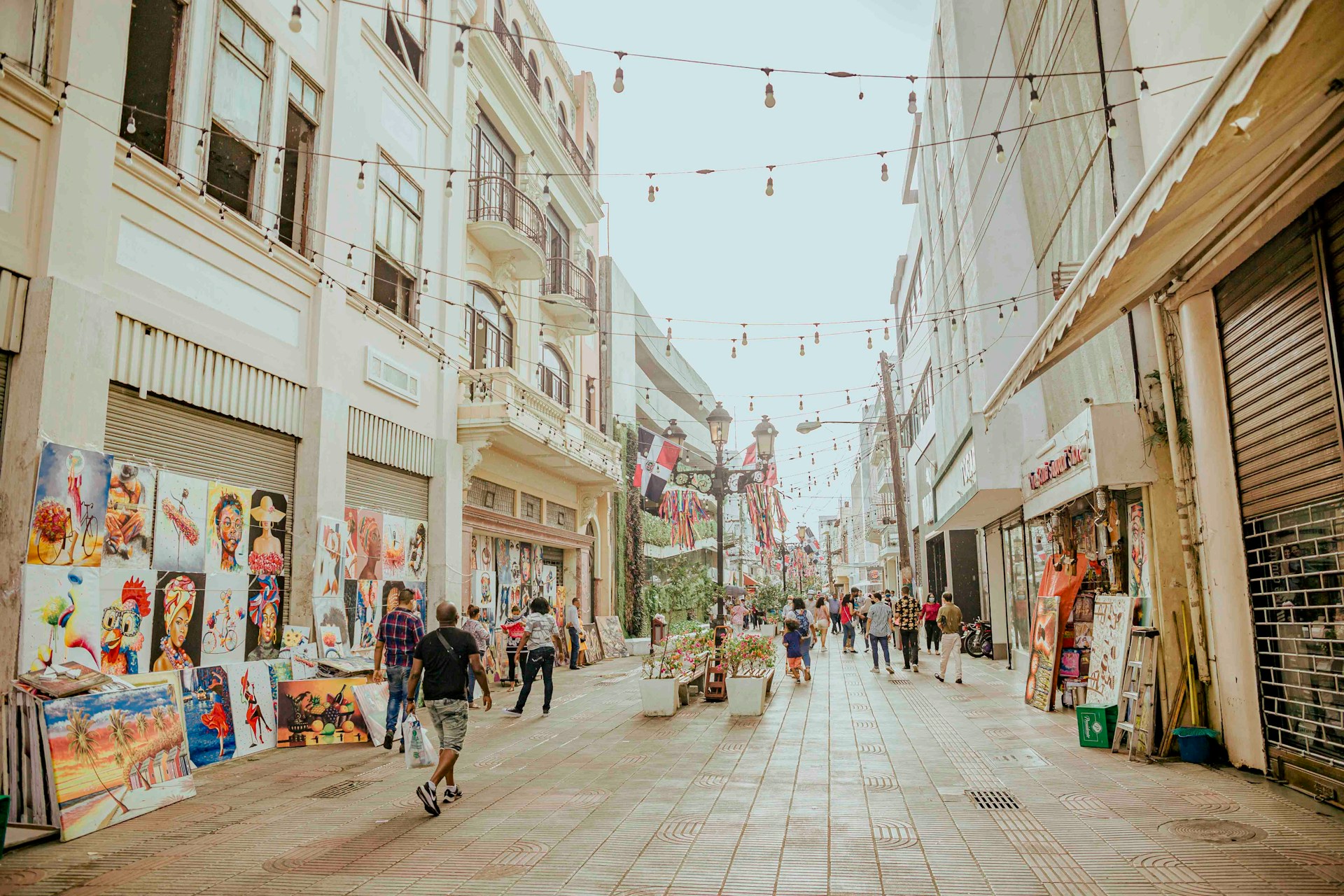 A lively street in Santo Domingo