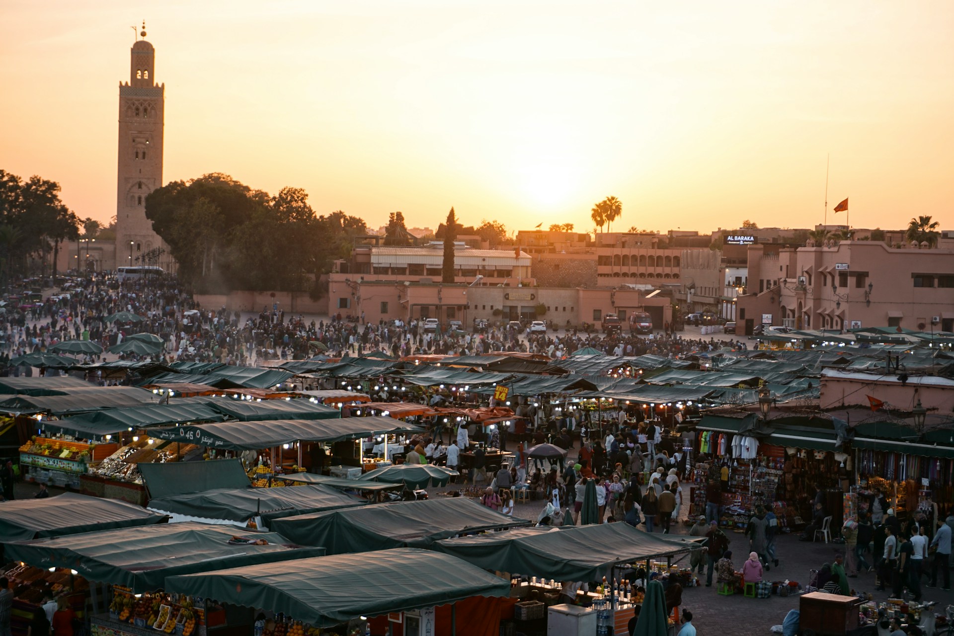 outdoor market at daybreak