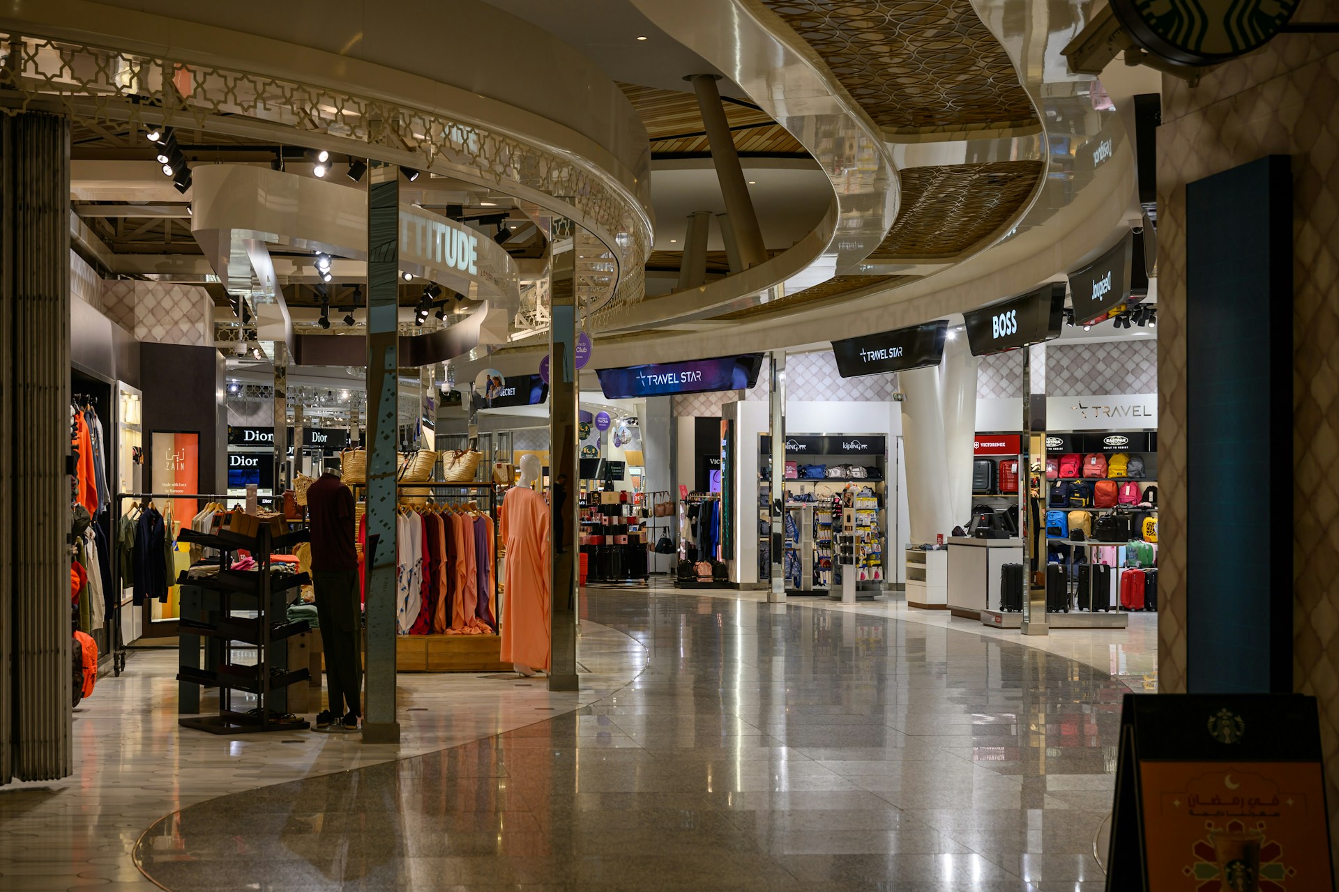 bright and modern shopping mall interior