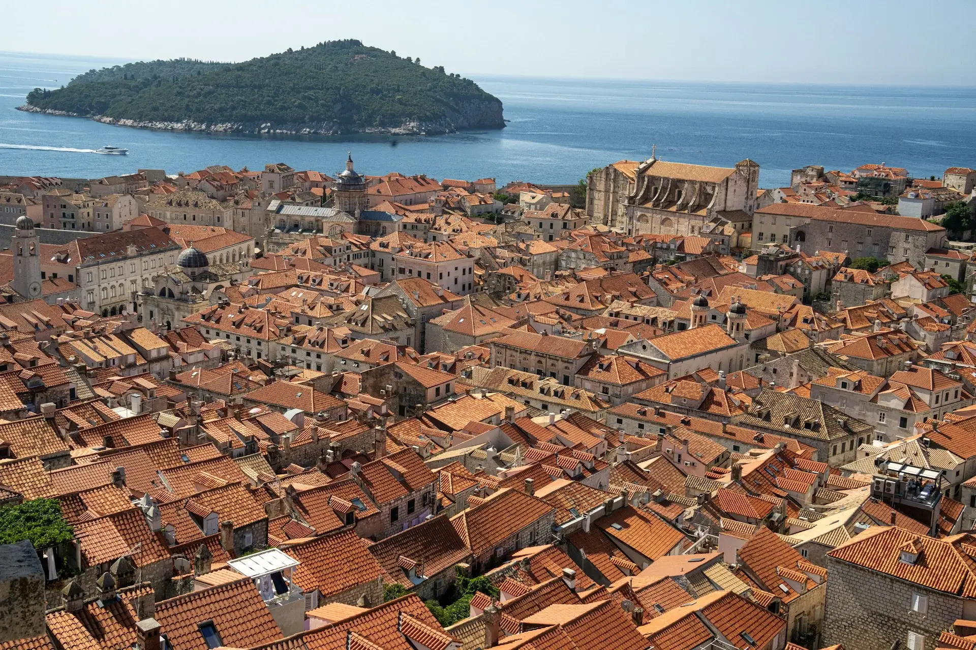 Dubrovnik Old Town with Lokrum in the background